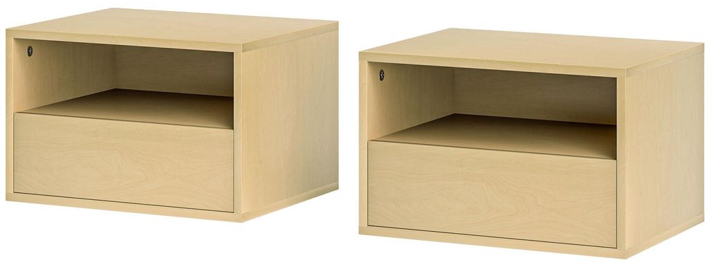 HOMCOM 2-delige set nachtkastjes, hangende nachtkastjes met Productafbeelding 