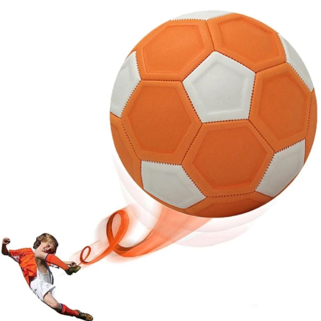 Magischer Curve-Fußball aus EVA-Schaum, orange-weiß – Produktbild 
