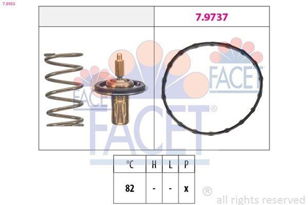 FACET Thermostat Kühlmittel 82°C für TOYOTA Corolla XII Kombi (E210) für SUZUKI Swace (SZ5,SZT) für LEXUS CT (ZWA10)