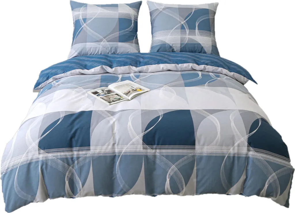 Notte di Lusso: Set Biancheria Raso Blu Navy 160x200 a Quadri