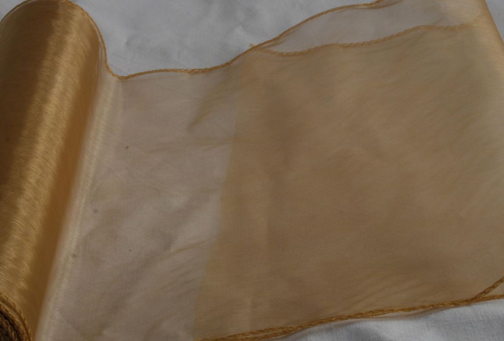 Organza 35 cm x 20 m gold gekettelt Organzastoff