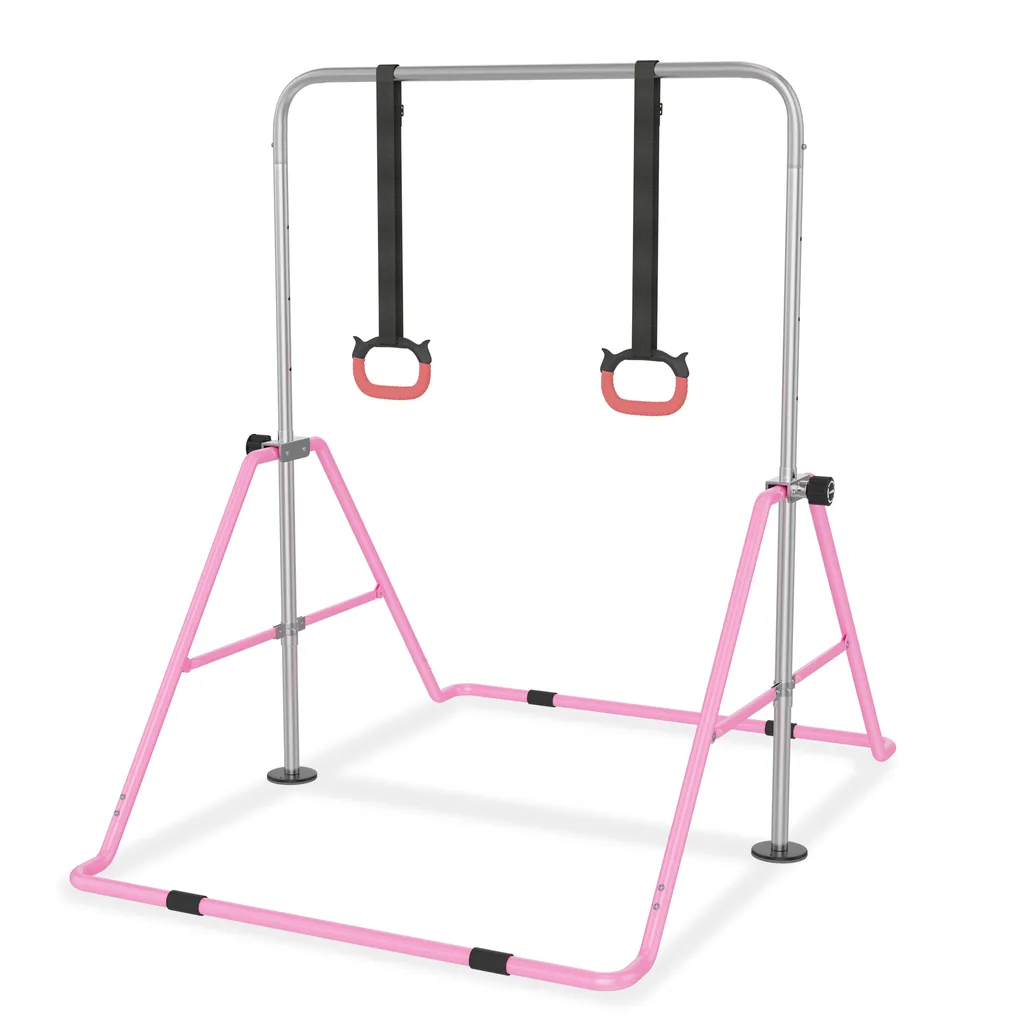 Barre de gym stable et pliable avec hauteur modulable pour sport en famille