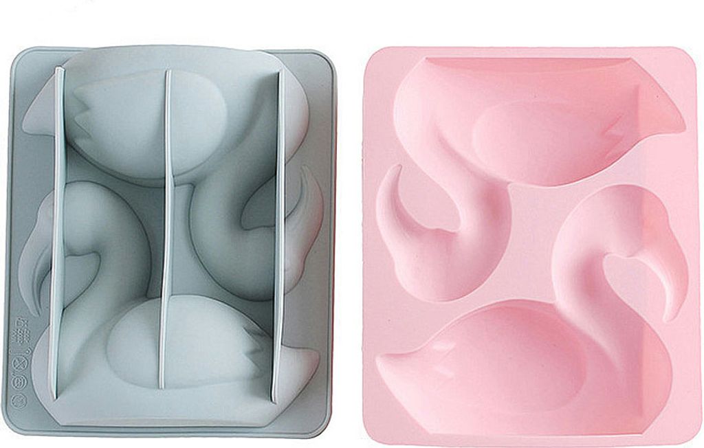 CANDeal Set von 2 Silikonform Schwan Silikon Seifenform Schokoladenformen, Backform für Schokolade, Cupcakes, Kuchen, Home Muffinform Tortendeko S...