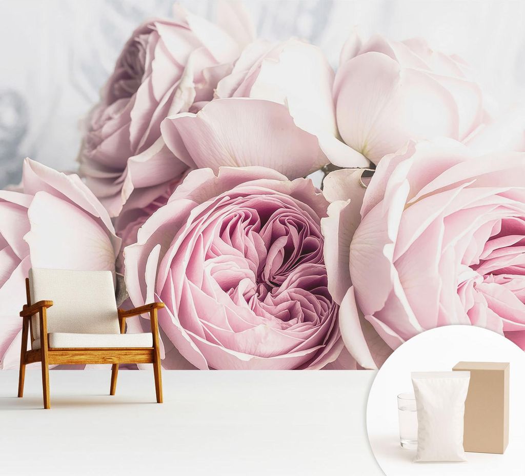 Fototapete - 312x219 cm - Tapete - Wandtapete - Wandbilder - Dekofolie - Tapete Folie - Wand - Dekoration - Wohnzimmer - Rosa Rosen