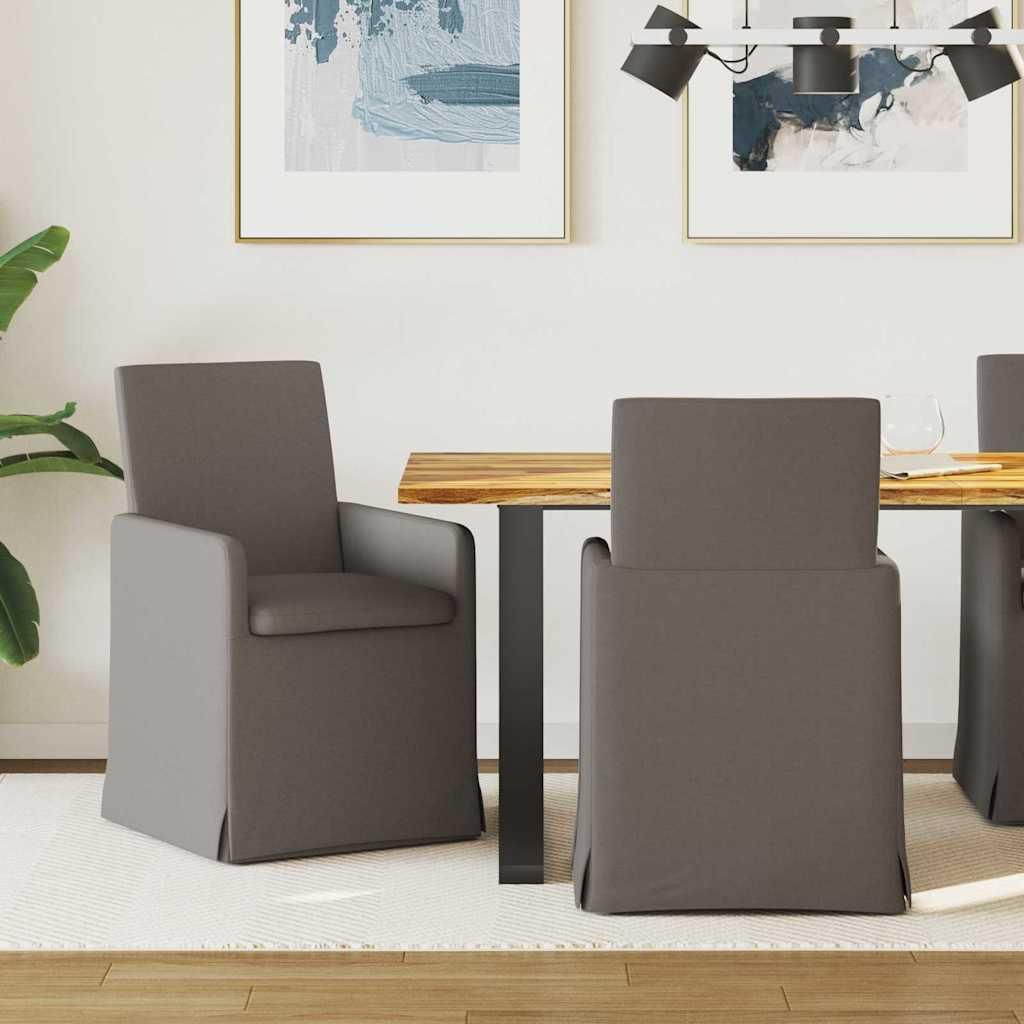 "Schlussverkauf" Esszimmerstühle 2 Stück - stylischen Essstuhl - Ergonomisches Design - Hellgrau 57x67x95 cm Leinen C14943