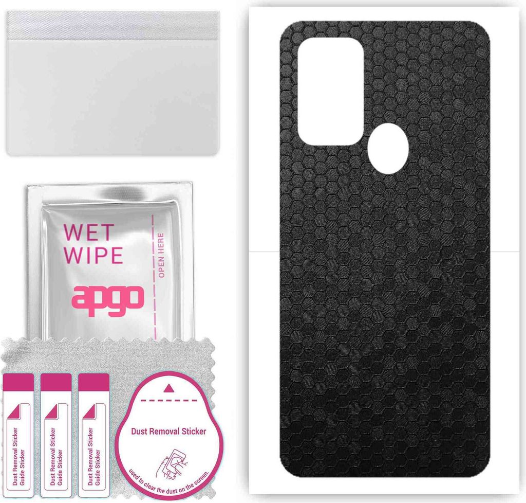 apgo Rückseite Schutzfolie, Skin, kompatibel mit ZTE Blade A53 Pro, Hinten Displayschutzfolie aus Vinylfolie, kratzfest, einfache Montage - Schwar...