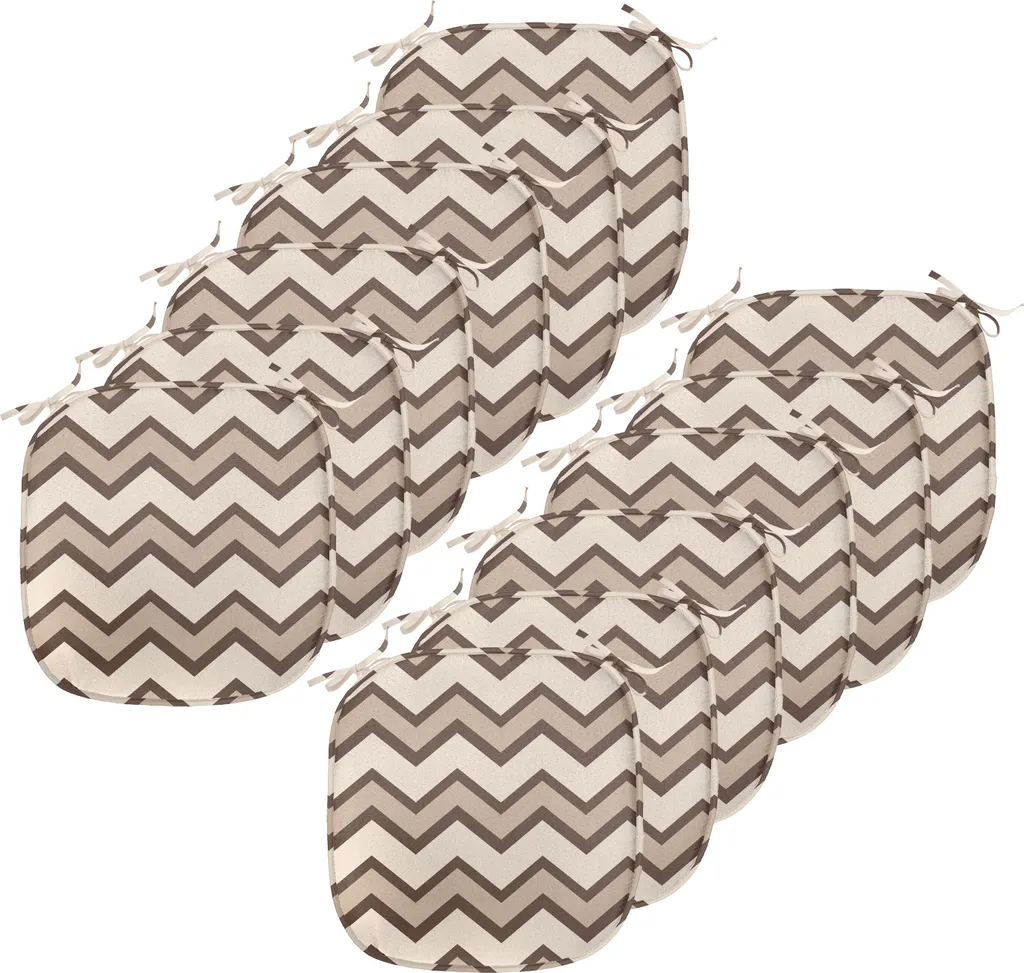 Cuscini Sedie Cucina 40x40 Impermeabili ABAKUHAUS Zig Zag Marrone