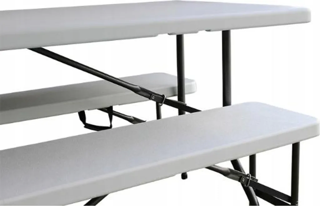 Banc de Jardin Blanc 180 cm en PVC Renforcé - Mobilier Extérieur Long - 8