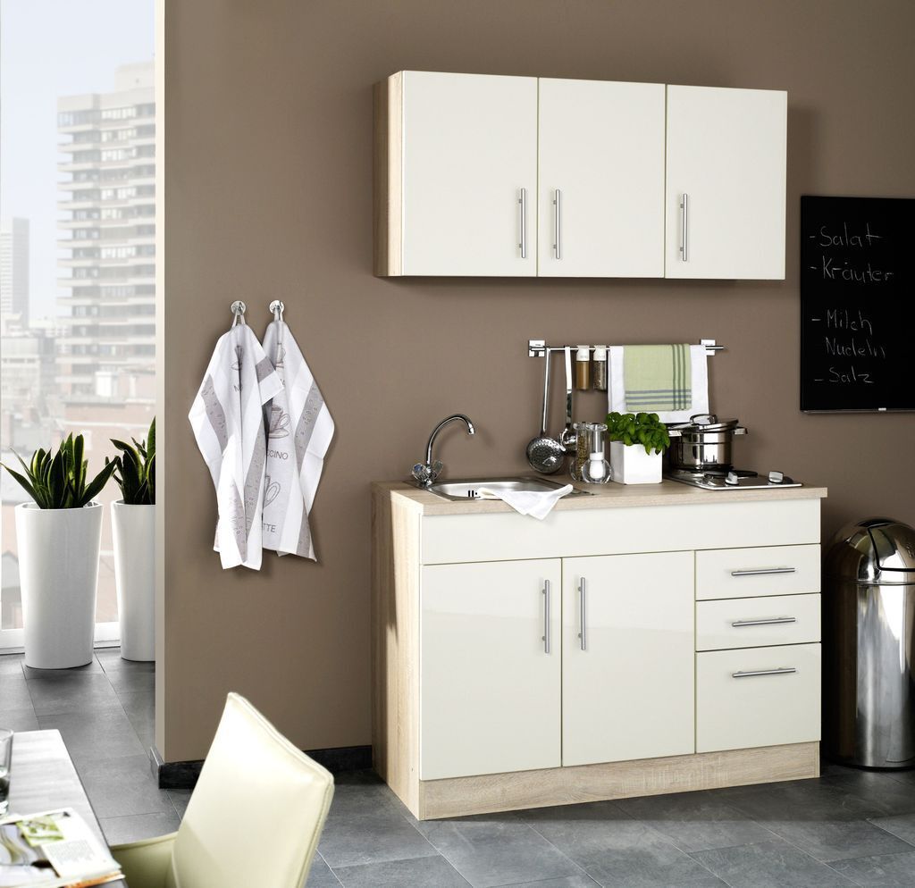 Held Möbel Miniküche mit Geräten Toronto 120 cm creme Produktbild 