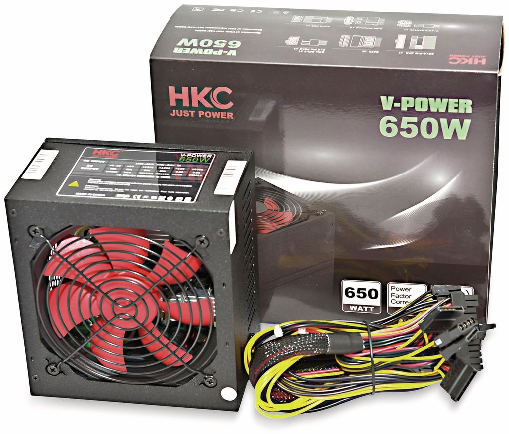 HKC V-650 PC-Netzteil 650W ATX 75% Wirkungsgrad Schwarz Non-Modular