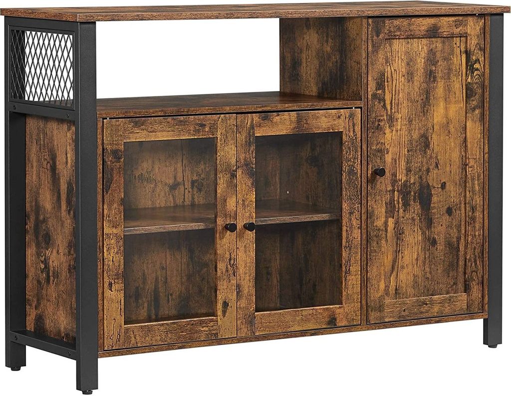 Kredens z przeszklonymi drzwiami brąz 110 cm LOFT Obrázek produktu
