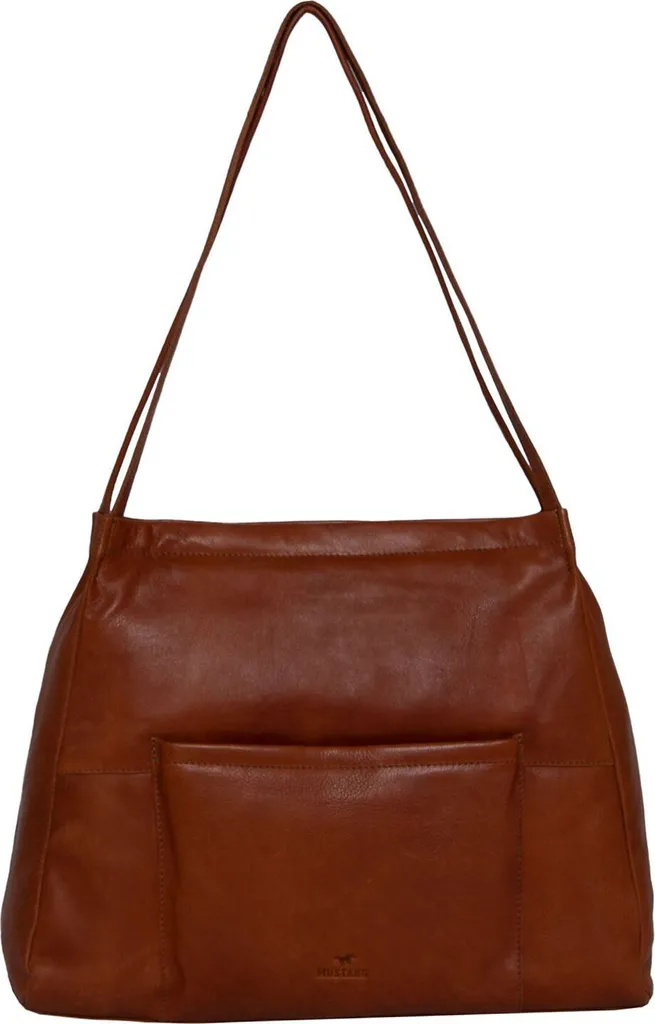 Sac à Épaule Mustang Perth en Cuir Cognac - Finition Vintage et Qualité