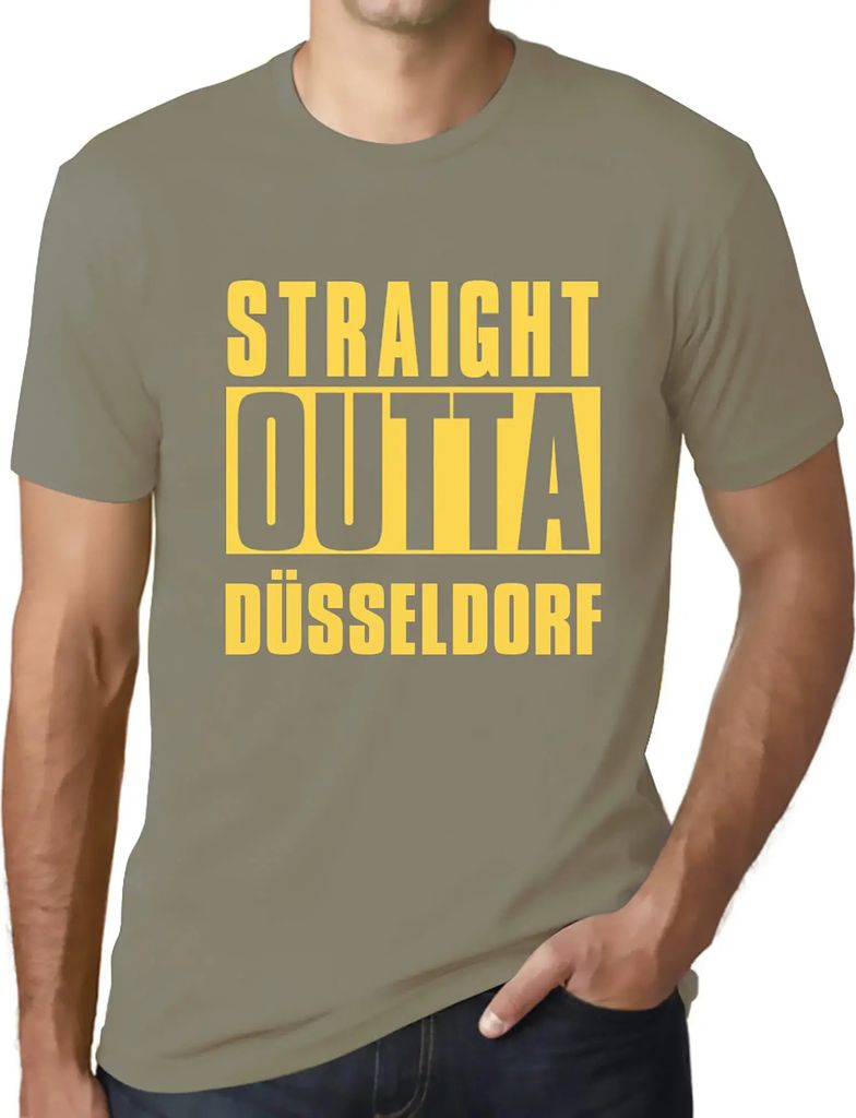 Herren Grafik T-Shirt Direkt aus Düsseldorf – Straight Outta Dusseldorf – Öko-Verantwortlich Vintage Jahrgang Kurzarm Lustige Druck Geburtstag