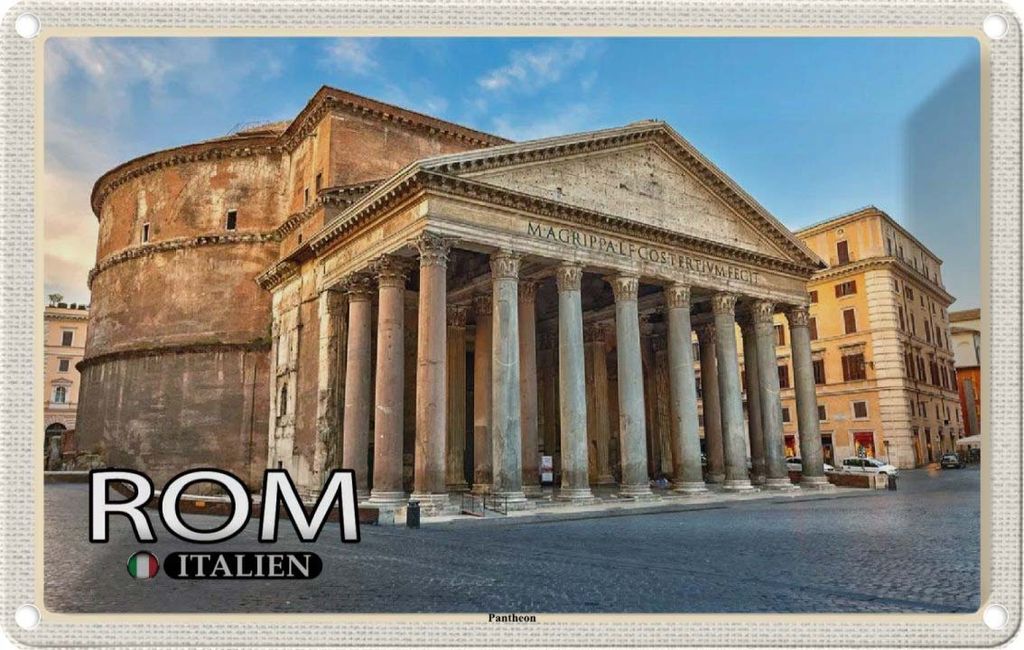 vianmo Blechschild 20x30 cm Rom Italien Pantheon Baukunst Bildmotiv Reisemotiv Abenteuer Reisen Urlaub