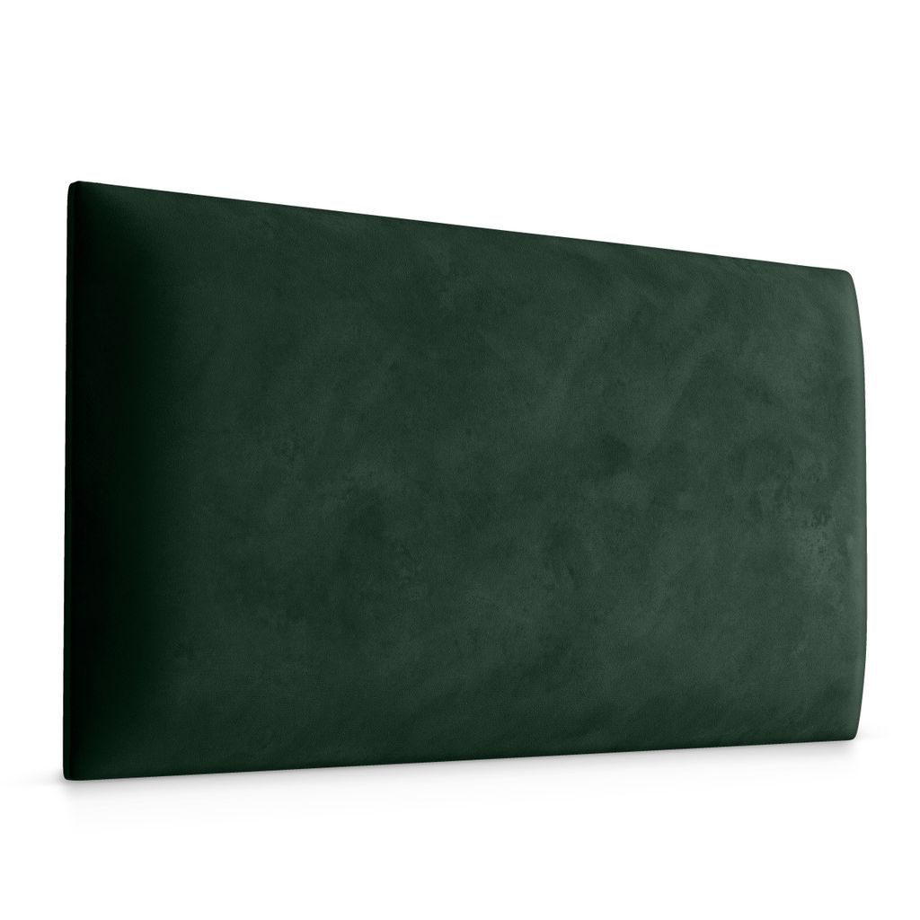 A dark green upholstered headboard is shown against a white background.