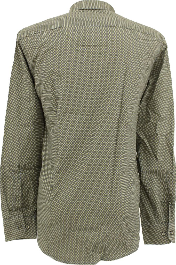30715 Casa Moda, , Herren langarm Hemd, Popeline, blau beige gemustert, L