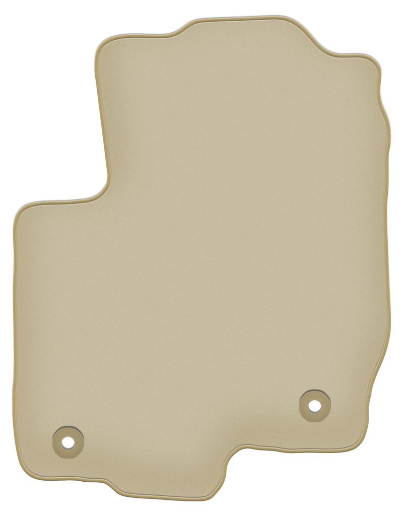 Fahrerfußmatte Velours PREMIUM beige passend für Mitshubishi Colt VI (2004-2008, HB 5D) – mit Befestigungen – passgenau