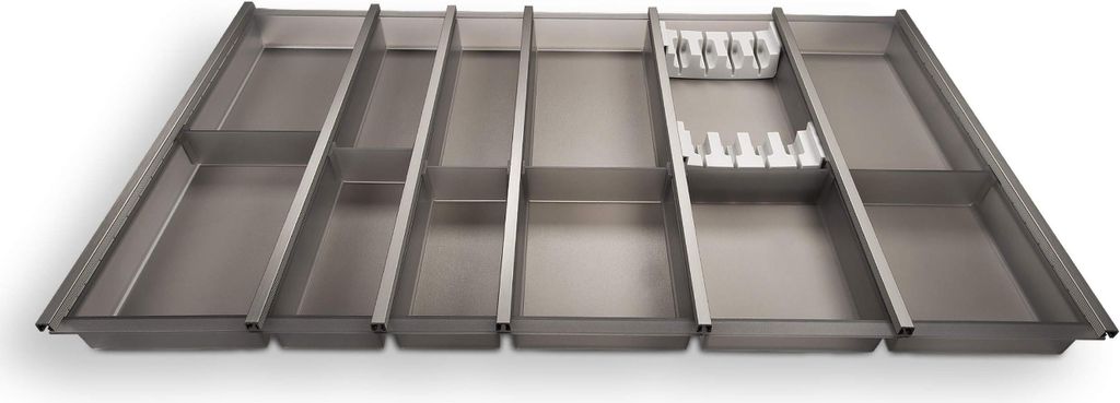 SOTECH Cuisio Besteckeinsatz transluzent grau mit Messerblock 473 x 795-820 x 55 mm für 90 cm Schrankbreite