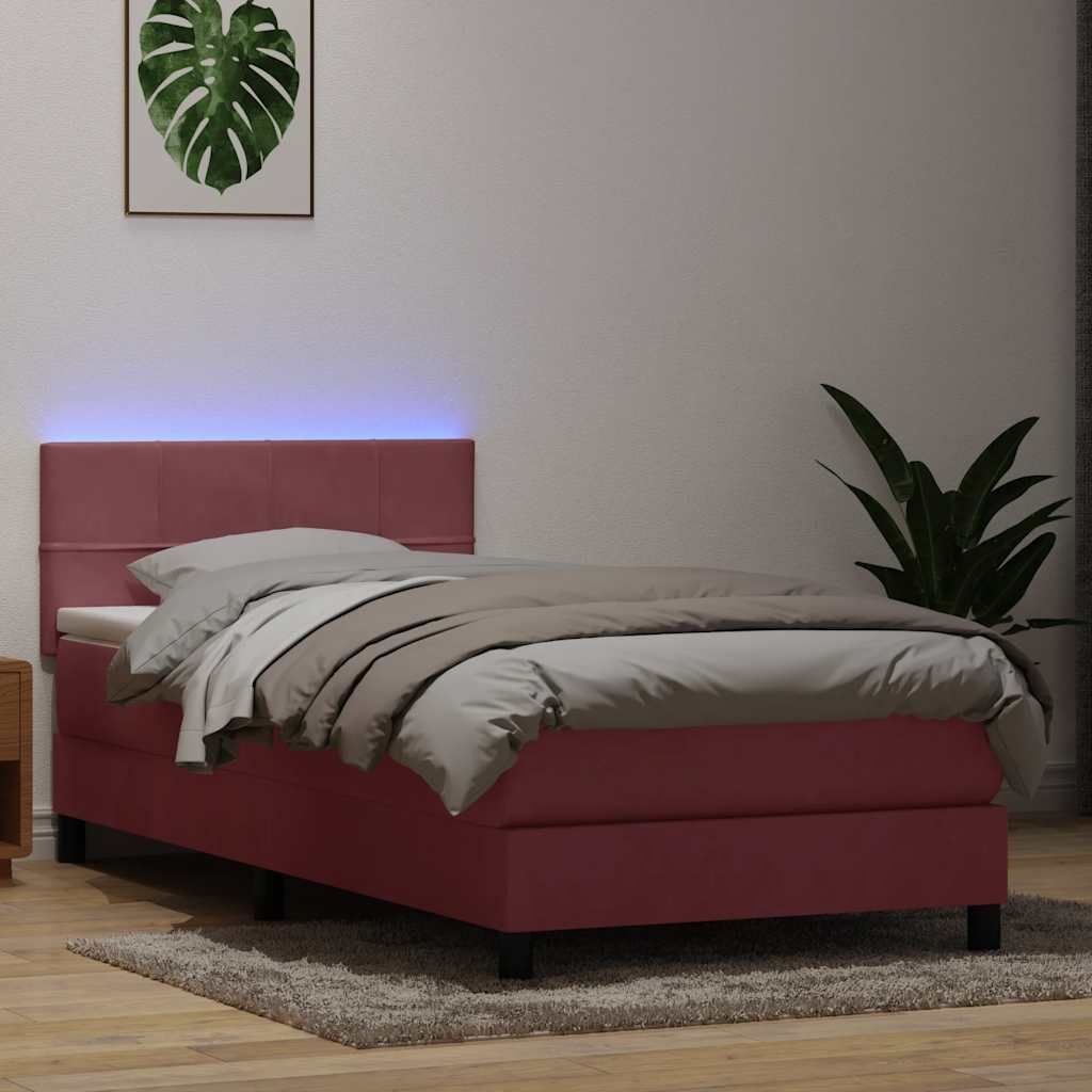 Langlebig Bettrahmen inkl. Lattenrost - Boxspringbett mit Matratze Rosa 80x220 cm Samt - Klassische Betten Octo9128055 5parcel