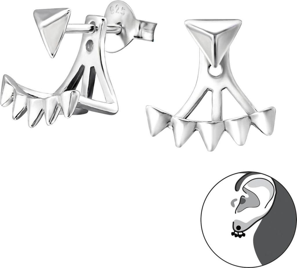 Ohrstecker Ear Jacket 925 Sterling Silber Dreiecke