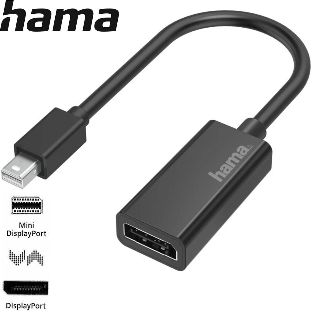 Hama Video-adapter Mini-DisplayPort-stekker - DisplayPort-aansl. Ultra-HD 4K