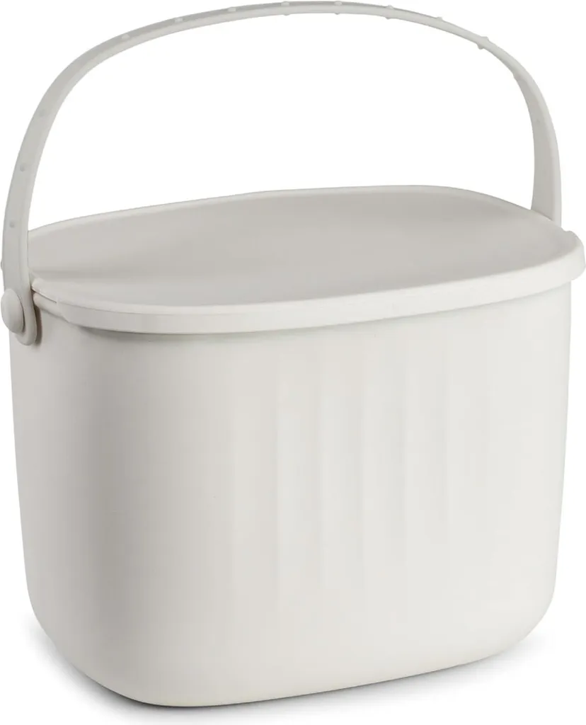 Bio-seau de cuisine 5L en silicone gris anthracite pour restes repas