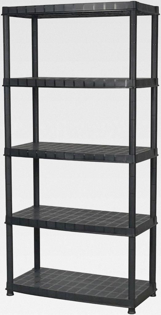 Lagerregal 5-Tier Schwarz 85x40x185 cm Kunststoff Lagerregal für Garage, Abstellraum, Kellerregal