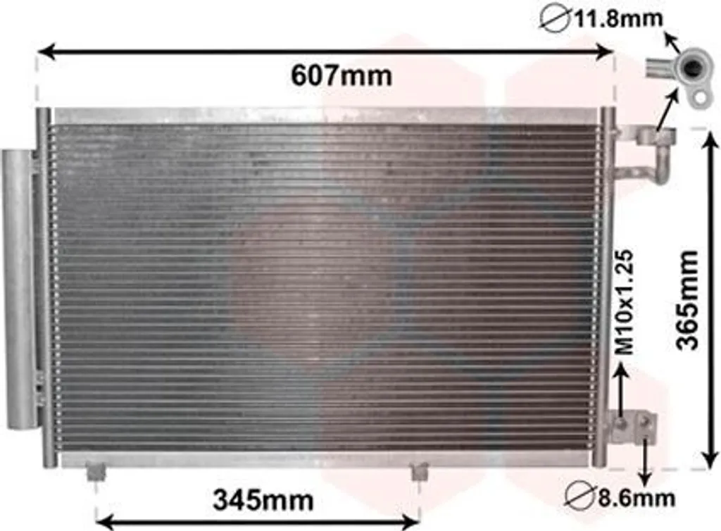 Radiateur de clim Ford Fiesta VI avec sécheur Van Wezel pour 1.25 et 1.6