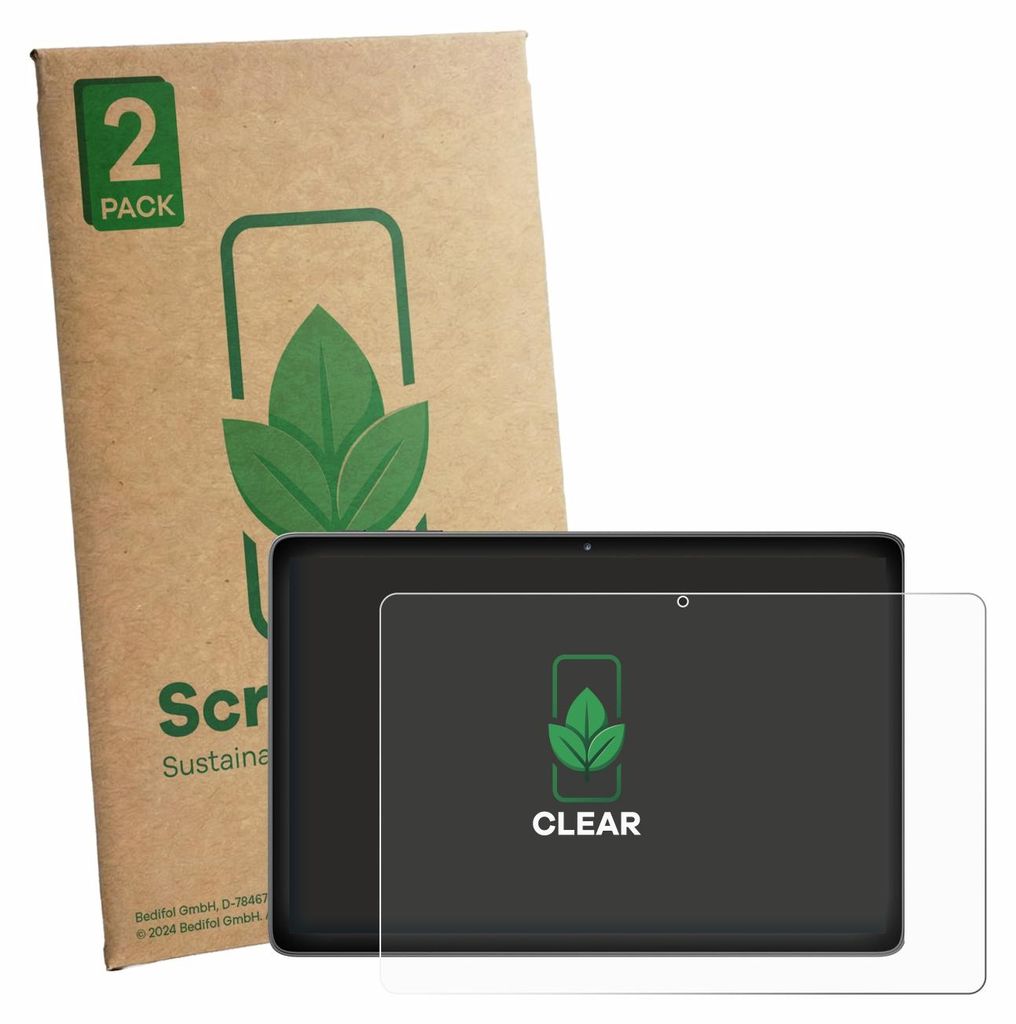 2x ScreenLeaf Schutzfolie für Mentume K30 10.1" nachhaltiger Displayschutz Display Schutz Folie Klar Transparent