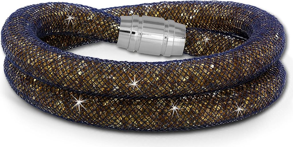 SilberDream Damen-Armband 18cm gold Mini Kristalle Edelstahl Nylon SDA051N9