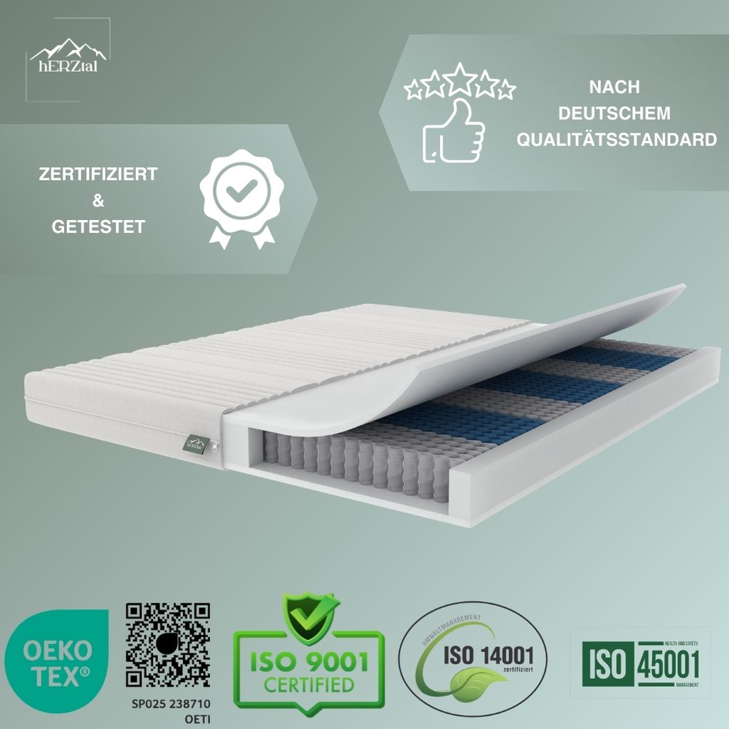 Matratze 140x200cm - Taschenfederkernmatratze 140x200 , Produktbild 2