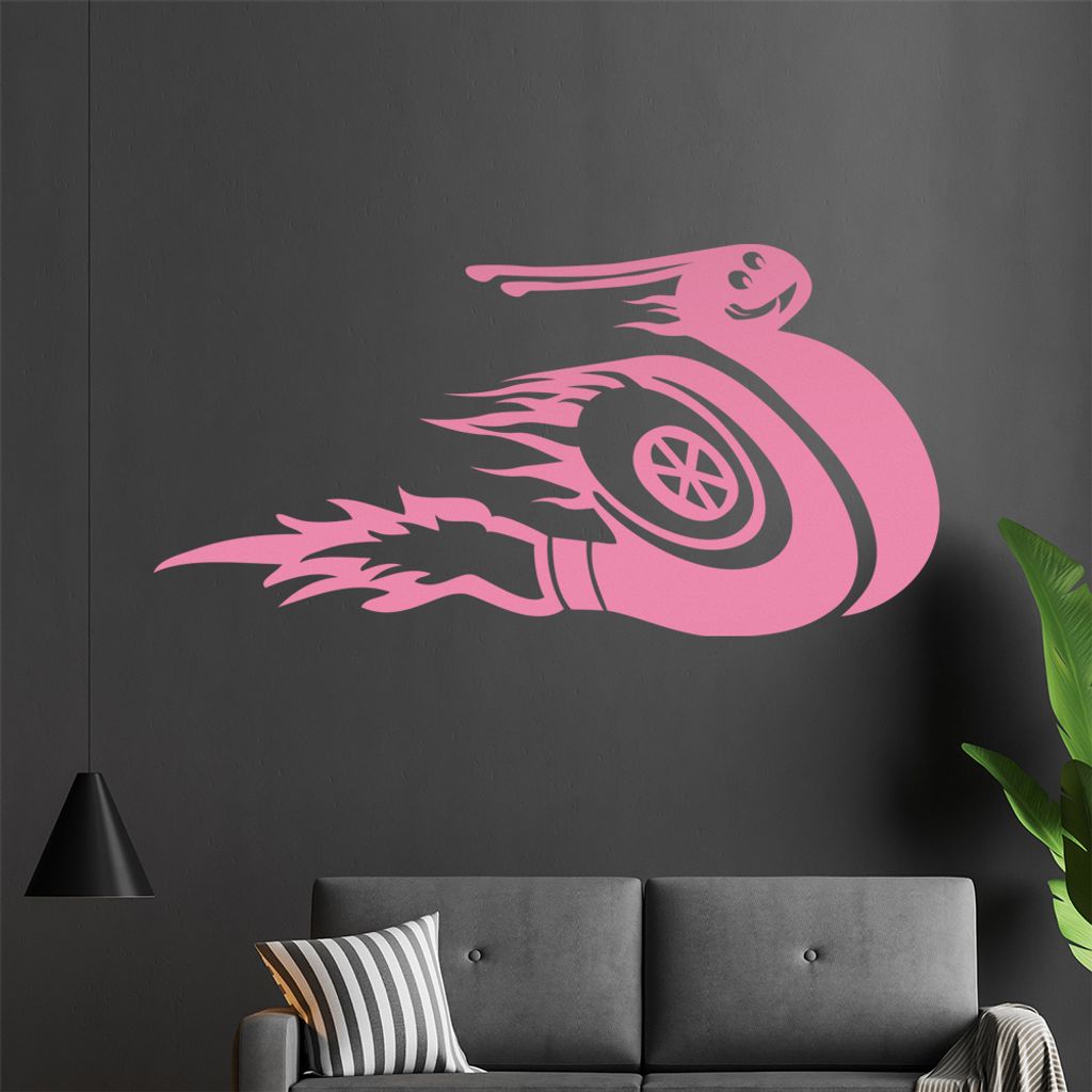 KIWISTAR Racing Schnecke Wurm - Speed Tuning Wandtattoo in 6 Größen - Wandaufkleber Wall Sticker - Dekoration, Küche, Wohnzimmer, Schlafzimmer, ...