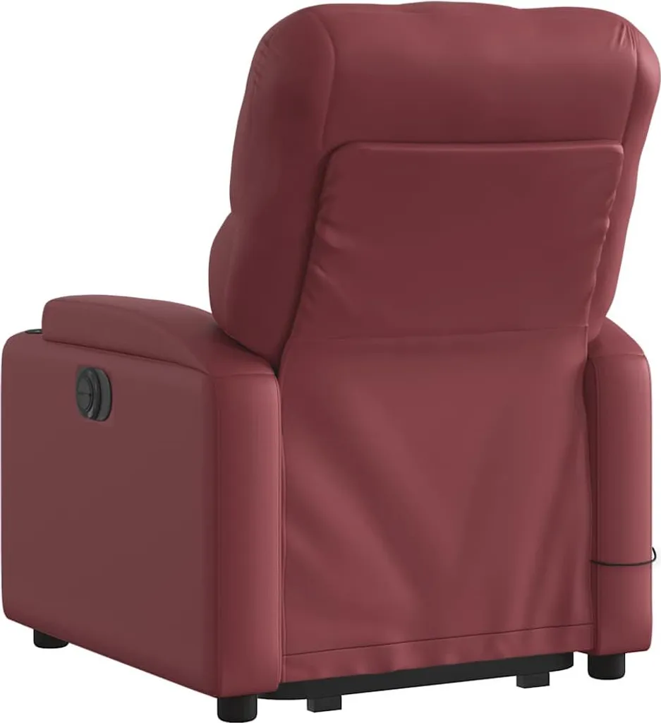 Fauteuil confortable avec releveur et massage - Similicuir rouge