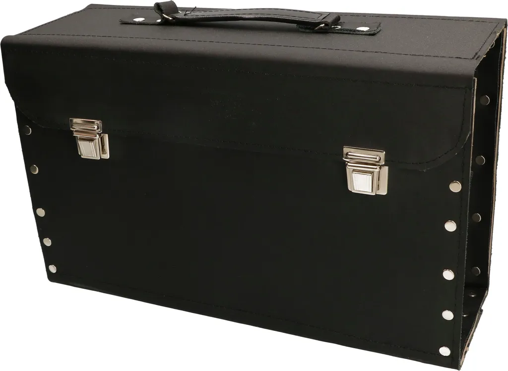Mallette à outils cuir noir KOTARBAU avec base renforcée et rivets