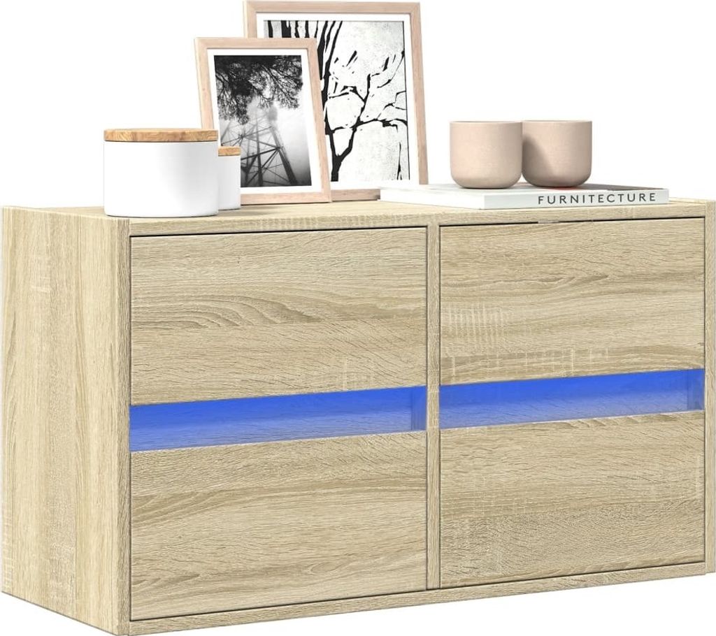 Maison Exclusive - TV-Wandschrank mit LED-Beleuchtung Sonoma-Eiche 80x31x45 cm