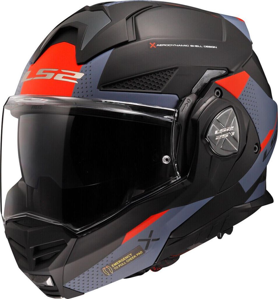 LS2 FF901 Advant X Oblivion Klapphelm, schwarz matt/blau, XS (53/54)