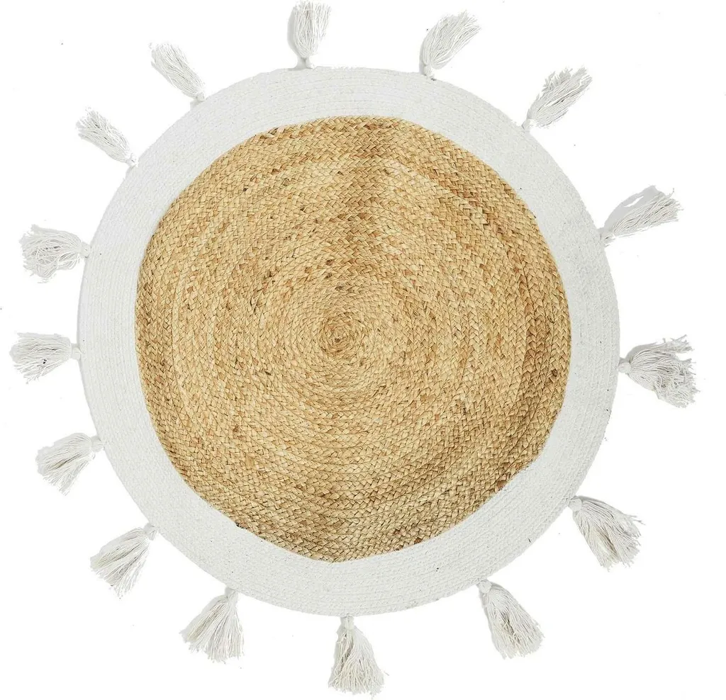 Tapis HowHomely 80 cm en Jute avec Franges Boho Naturel et Chic