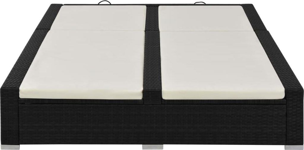 vidaXL Dvojité ležadlo Poly Rattan Black Obrázok produktu 