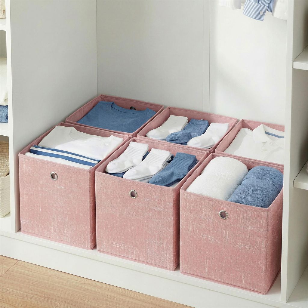 SONGMICS Ordnungsboxen, 6er Set, aus Vliesstoff mit Griff, Produktbild 