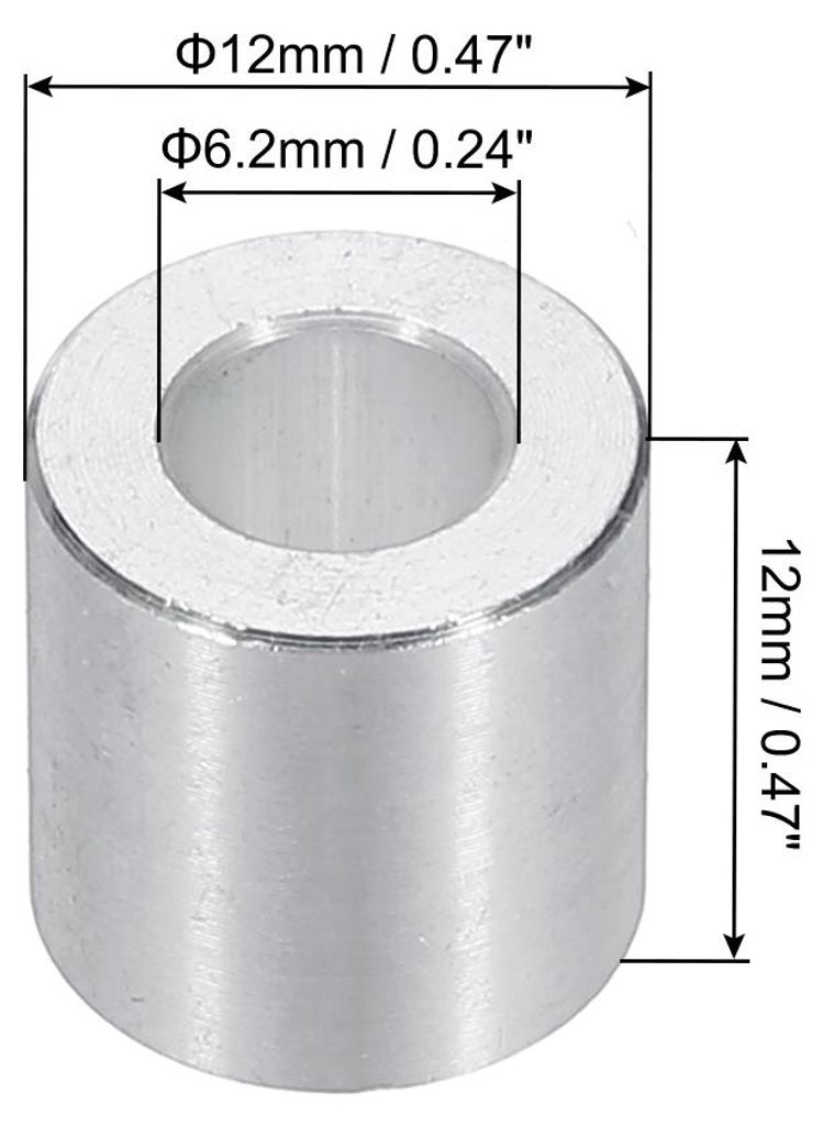 Distanzhš¹lsen M6 Aluminium Abstandshalter Wand, 6 Stš¹ck Metall Distanzhš¹lsen 6,2mm ID x 12mm OD x 12mm L Aluminium Distanzschrauben Rund f...