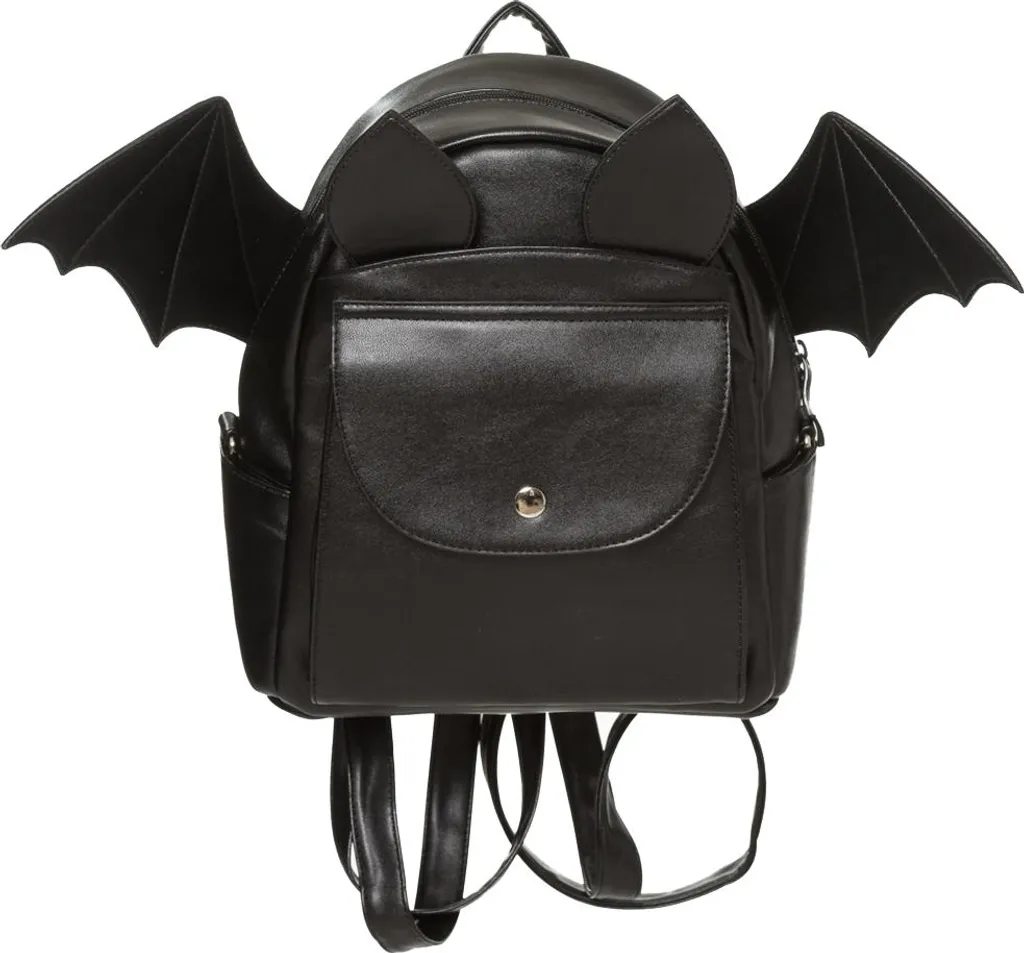 Mini Zaino Gotico Banned Waverley | Bat Wings & Ear Design Nero