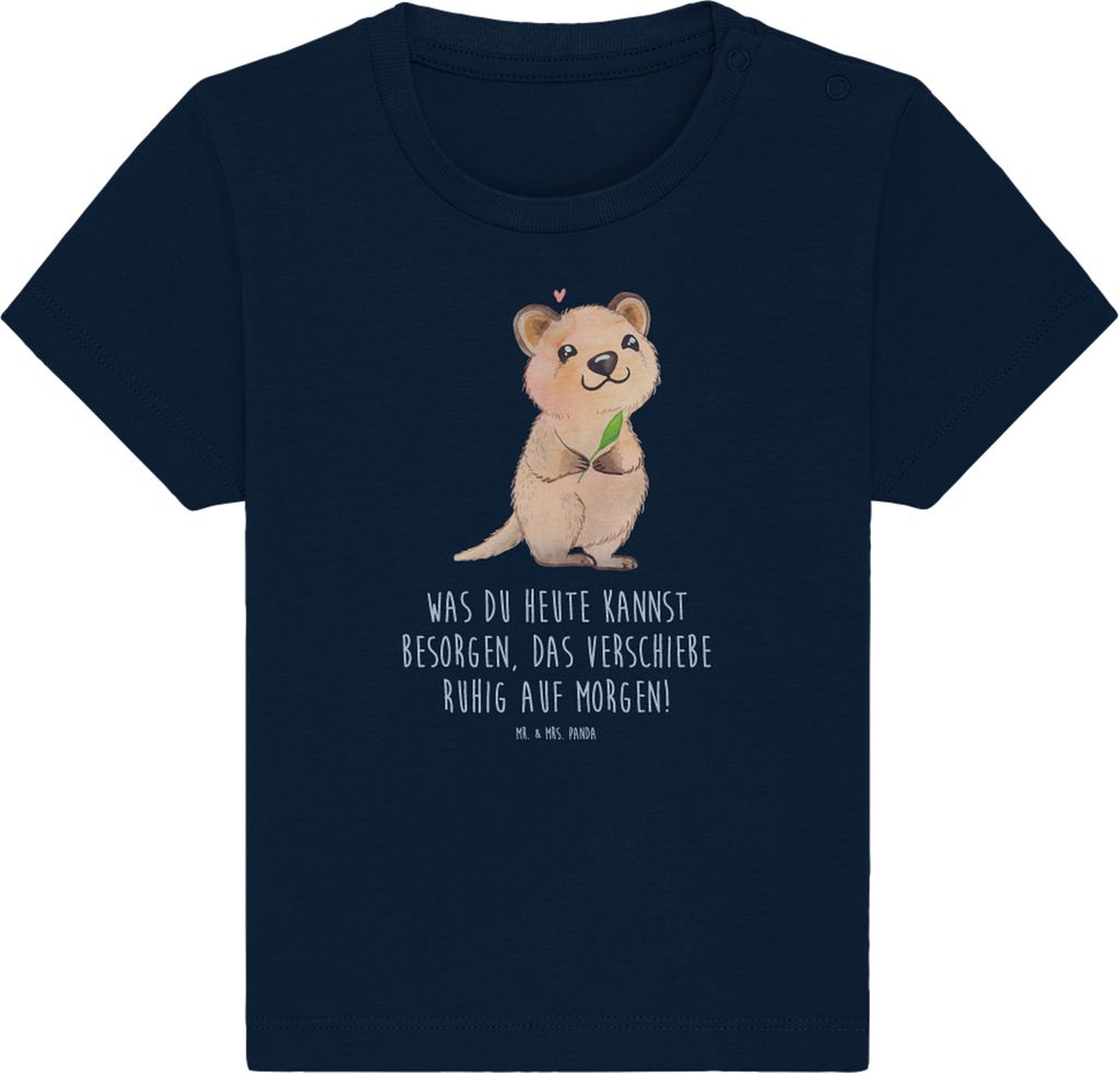 Mr. & Mrs. Panda Babyshirt Quokka Happy 0. - 6. Monat - French Navy - Geschenk, Aufschieberitis, Niedliches Tier, T-Shirt, Baby Baumwollshirt, Ding...