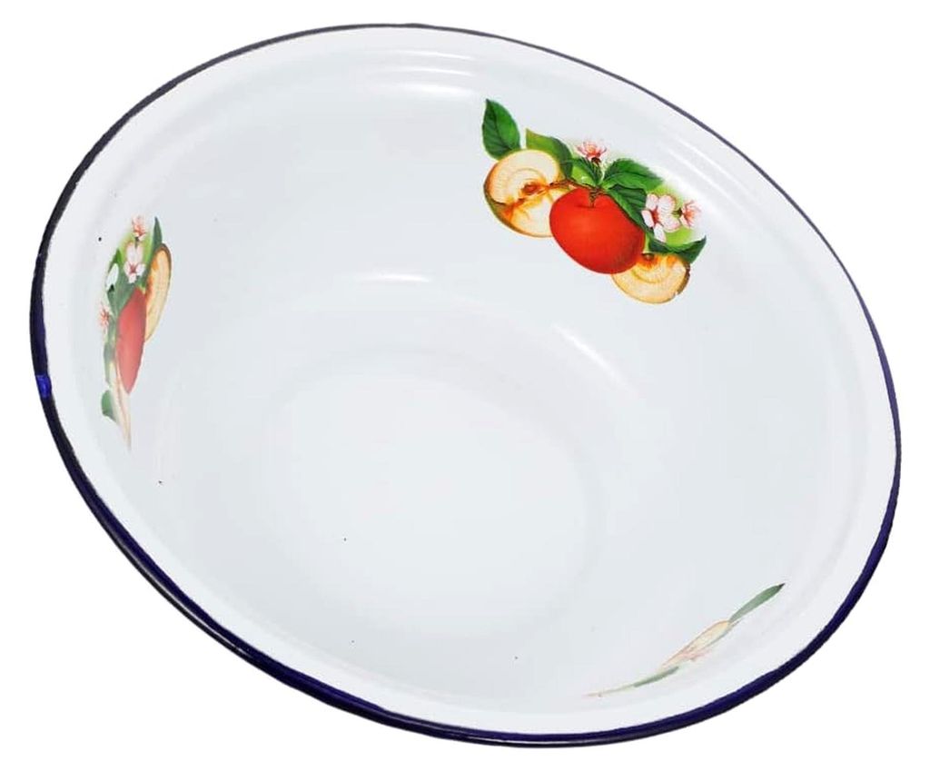Salatschüssel Apfel Emaille Vintage Schale: Rührschüssel, Suppenschüssel, Dessert- und Servierschale
