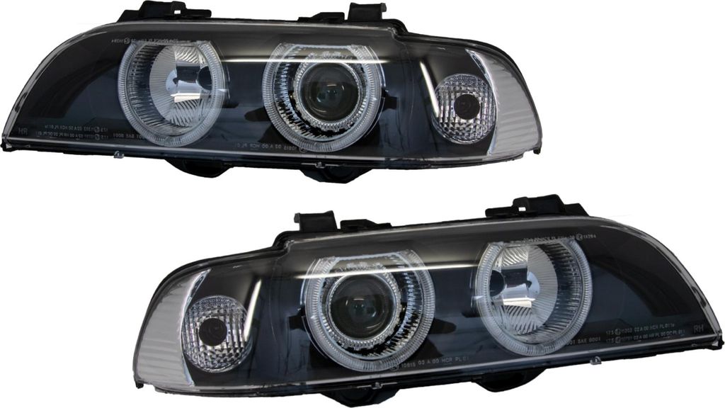 Angel Eyes Phares pour BMW Série 5 E39 96-03 Facelift Noir Image du produit 