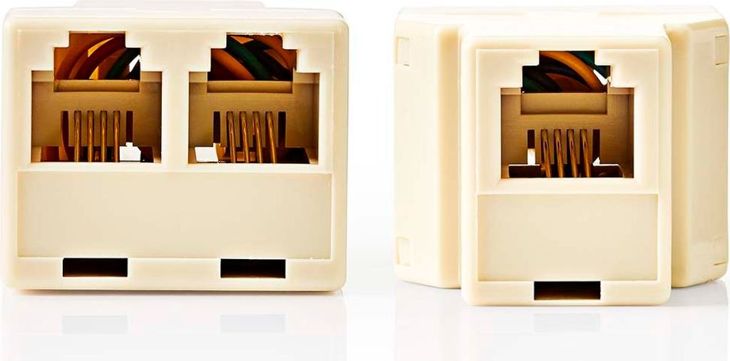 Nedis Telekommunikations-Splitter - RJ11 Buchse - 2x RJ11 (4/6) Buchse - ABS - Elfenbein - Box