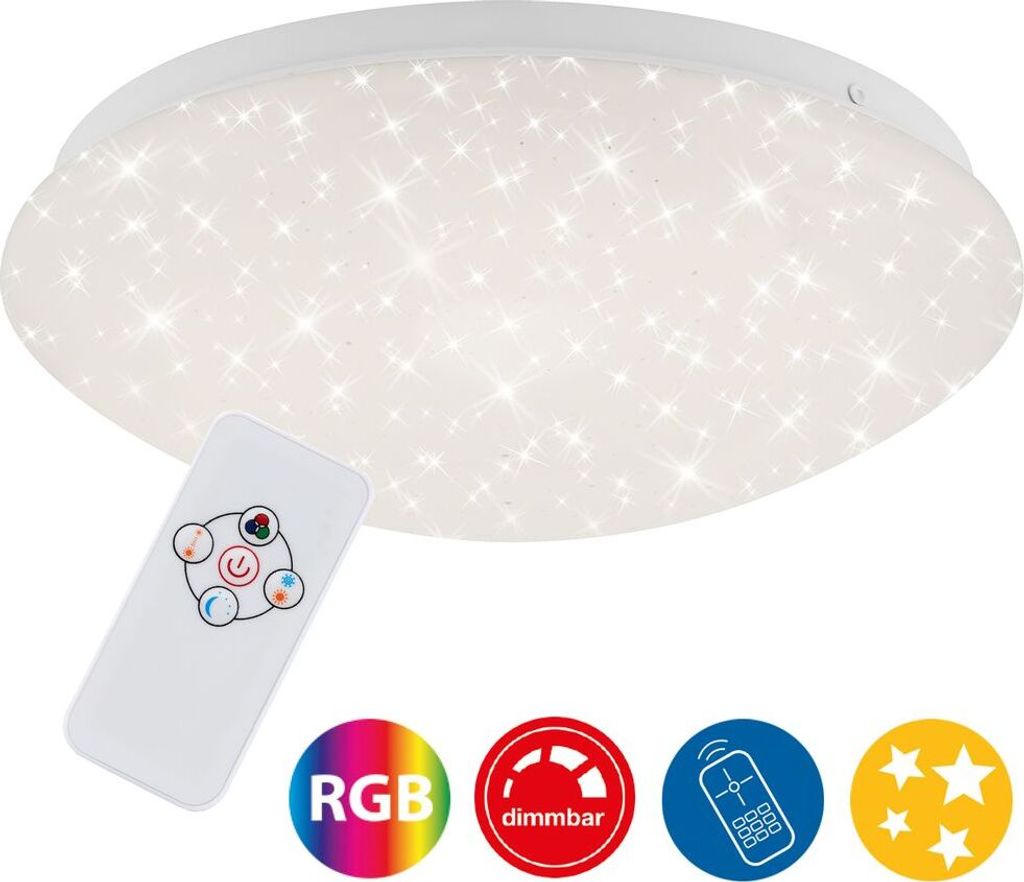 LED Deckenleuchte Dimmbar RGB Fernbedienung 10W weiß Produktbild 