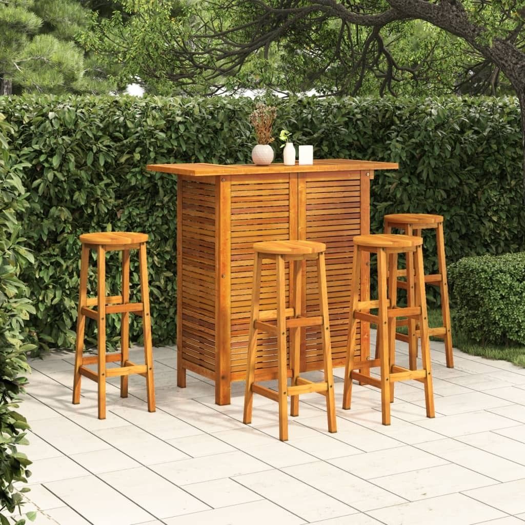 ZMH 5-tlg. Gartenbar-Set Massivholz Akazie