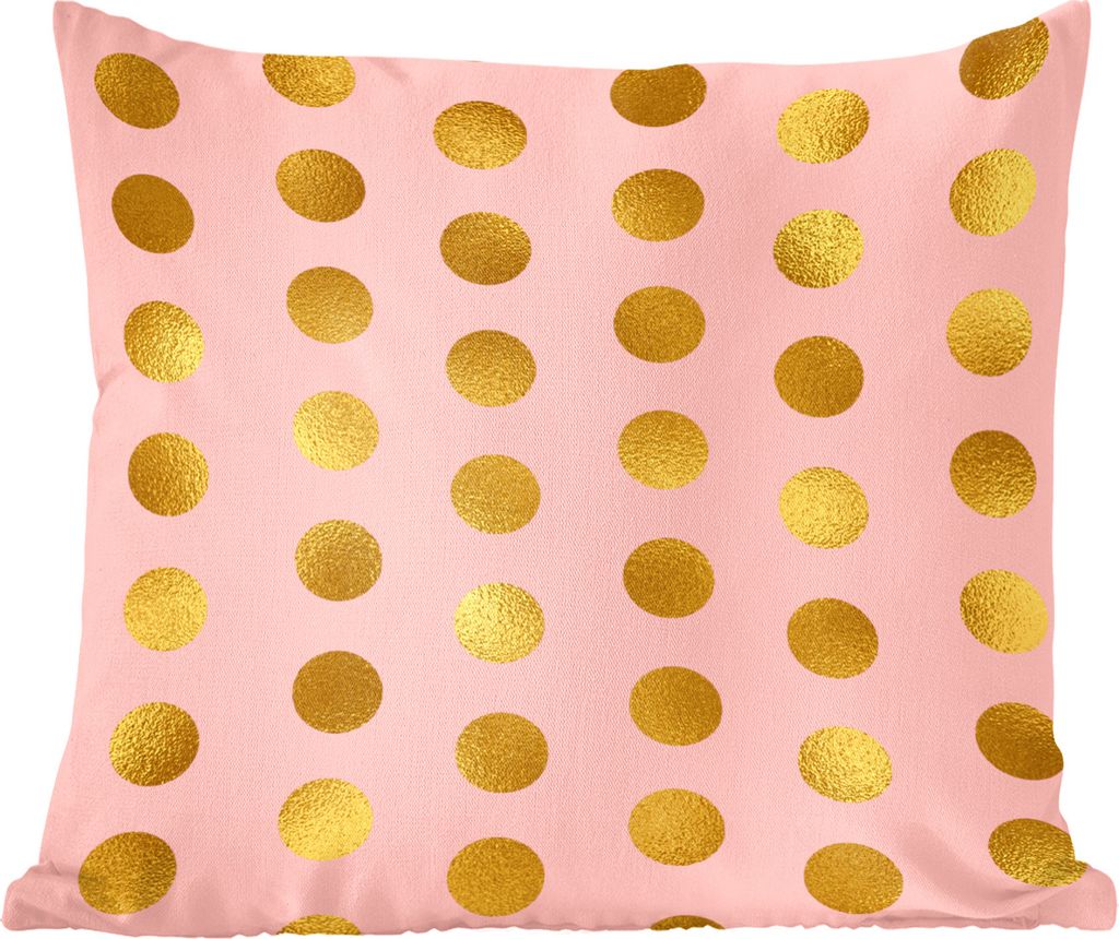 MuchoWow Zierkissen Sofakissen Wohnzimmer Dekokissen 60x60 cm Muster - Kreis - Rosa - Sitzfläche - Foto Polster
