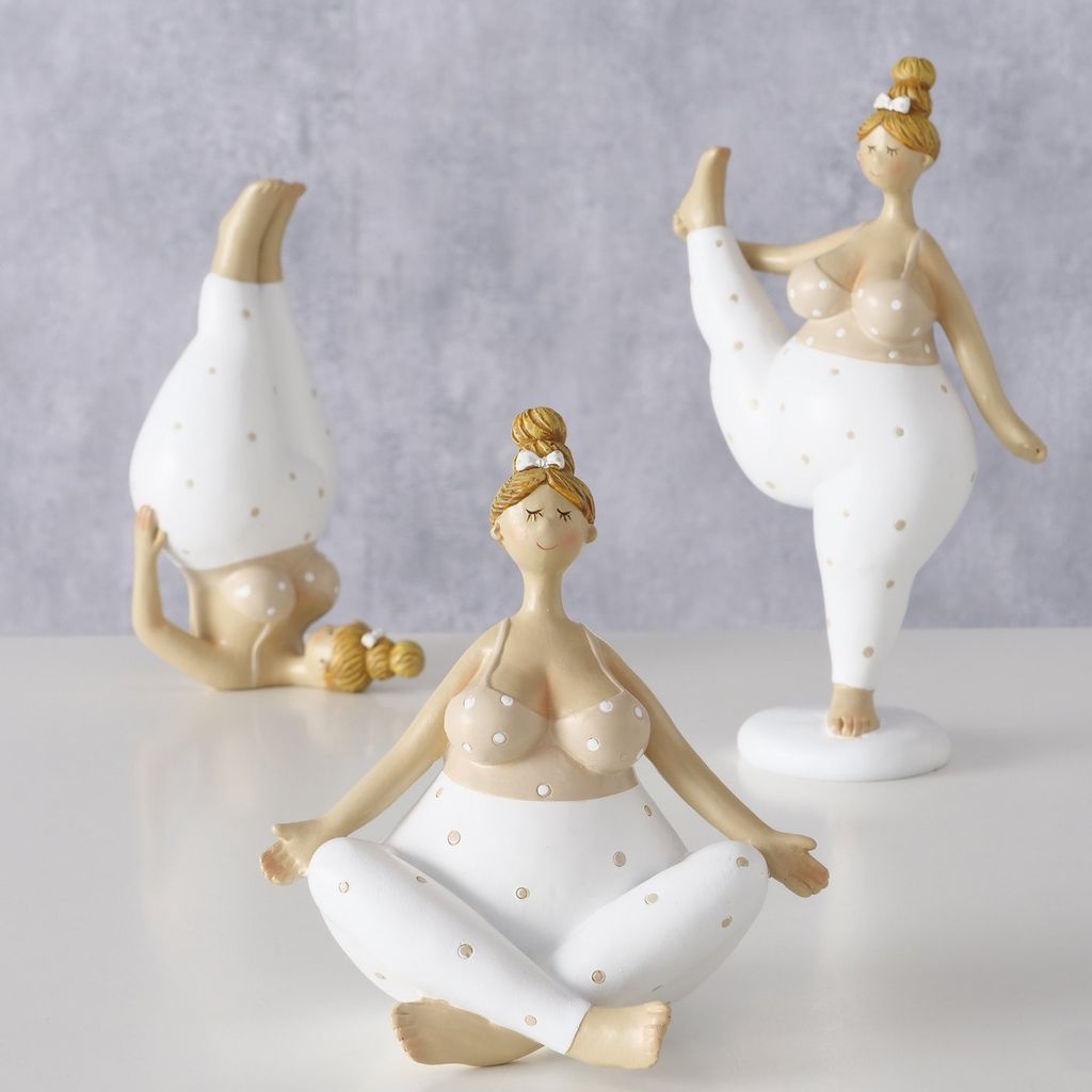 LS-LebenStil 3 Yoga Frauen Deko-Figur Set | Dekofiguren