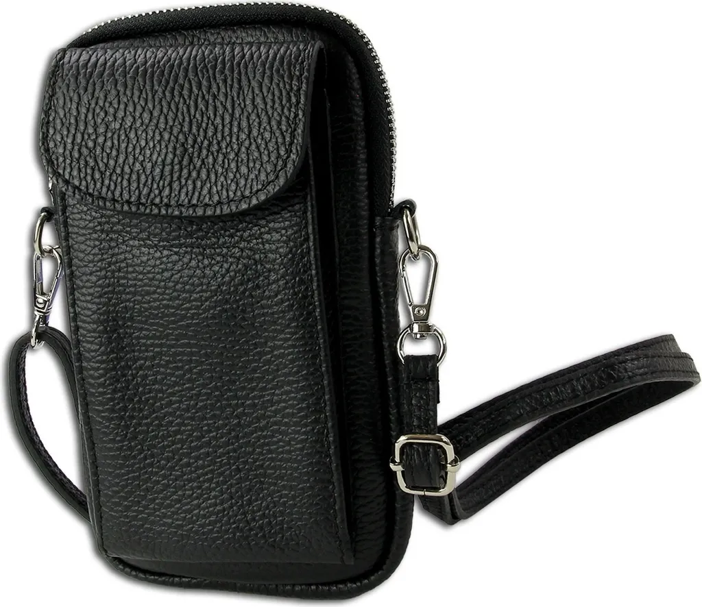 Sac à main Toscanto en cuir noir OTT827SS avec bandoulière réglable